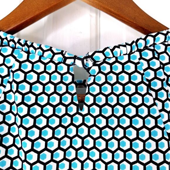 Worthington Petite Peacock Honeycomb Sleeveless Halter Blouse Tank Top Sz PS - Picture 5 of 11